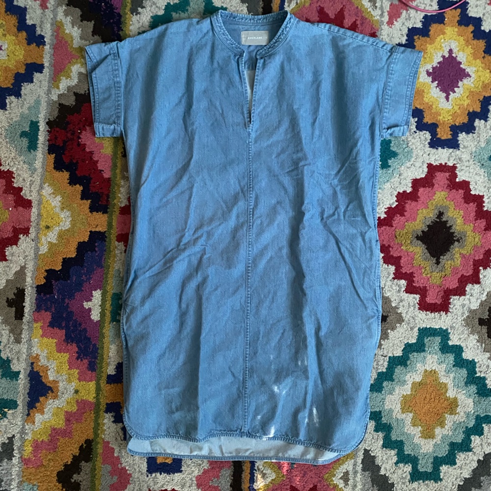 Everlane Denim v neck popover shift dress!